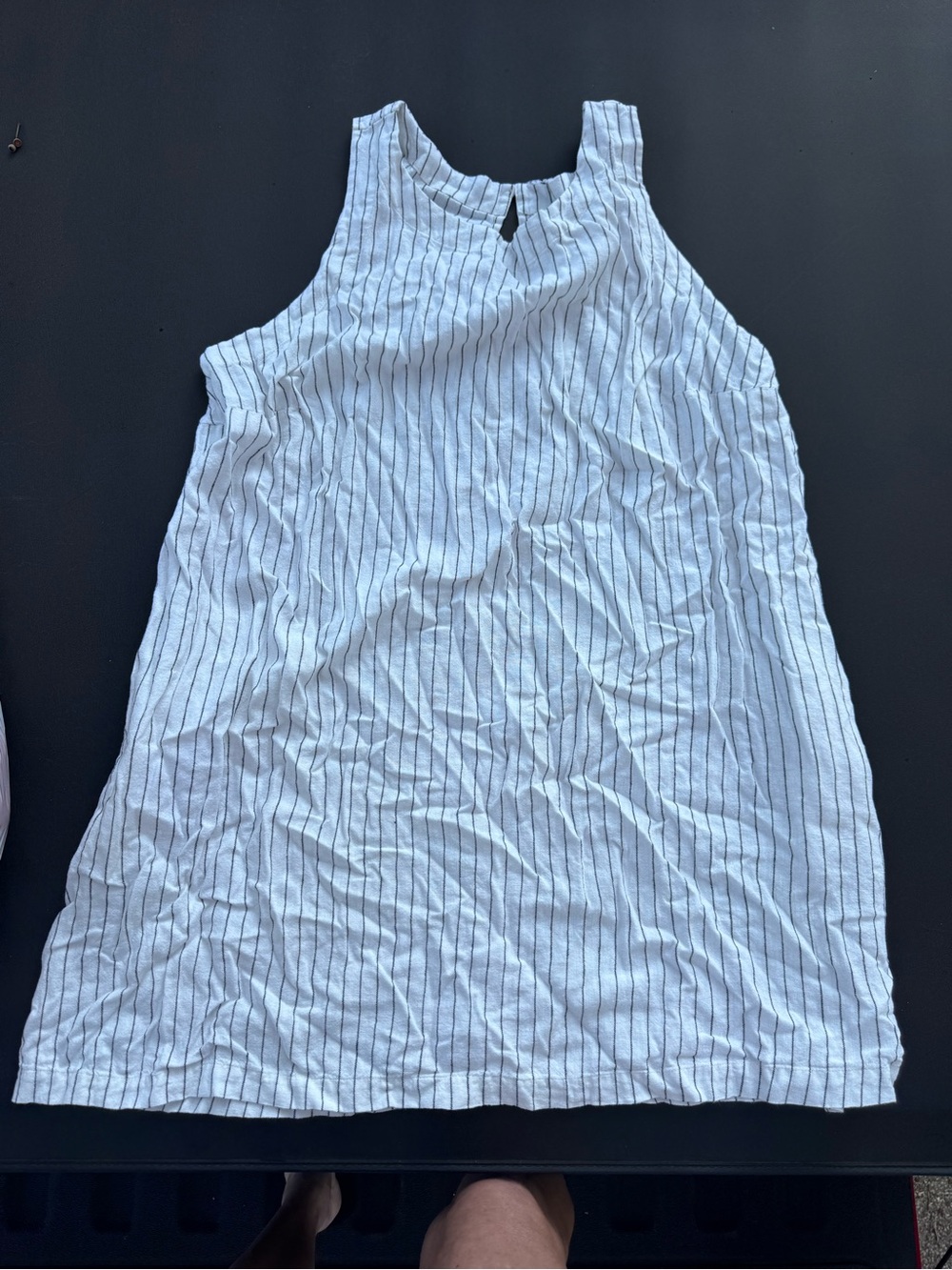 a new day White Tank Dress with Thin Black Pinstripes